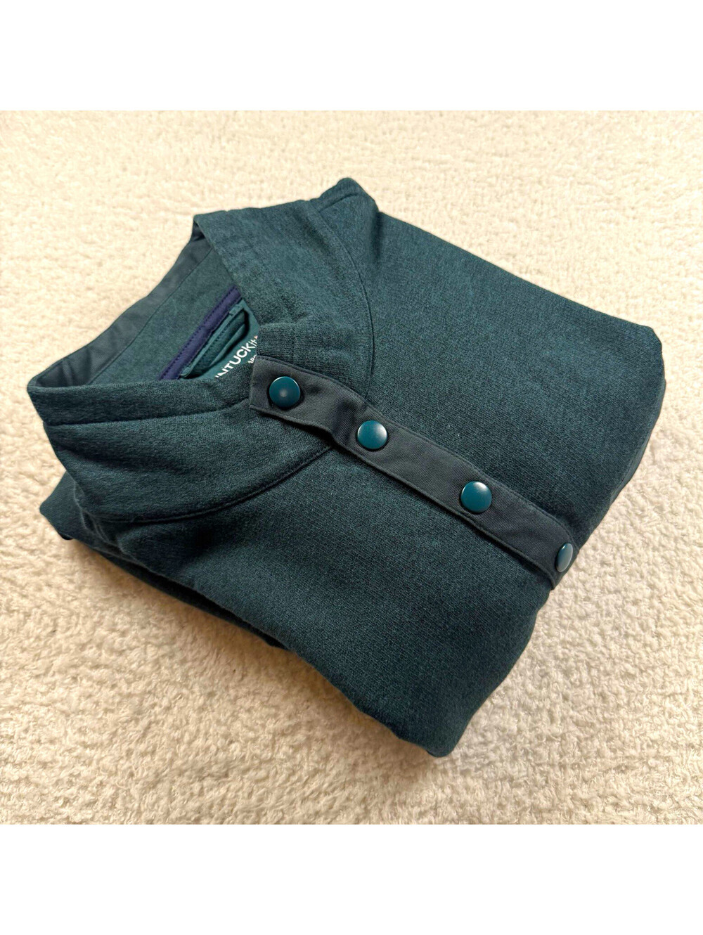 UNTUCKit Parkson Men’s XL Green Snap Pullover Sweatshirt Mock Neck